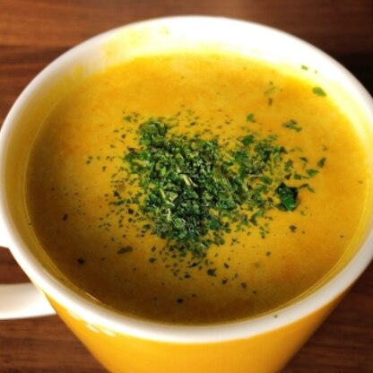 最近何回かかぼちゃのスープを作りましたが、
これが一番濃厚で美味しかったです。